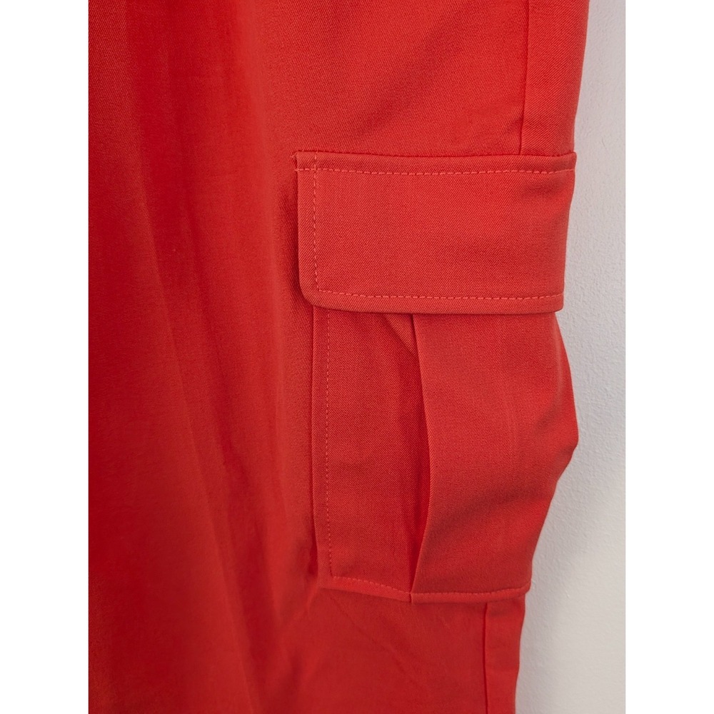 Isaac Mizrahi Live Plus 24W Stretch Ankle Cargo Pants Orange Pull On - Picture 2 of 7